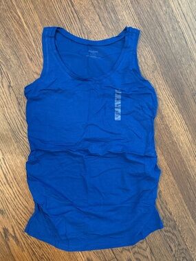 NWT Motherhood Maternity Ruched Blue Tank Top - Size Medium M